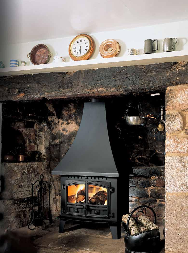 With its unique canopy and wide footprint, this stove is as practical as it is beautiful.