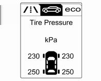 Pritisnite MENU za odabir Vehicle Information Menu (Informacijski izbornik vozila) X. Zakrenite kotačić za podešavanje za odabir sustava kontrole tlaka u gumama.