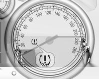 Otkriveno stanje niskog tlaka u gumama označava upaljeno kontrolno svjetlo w 3 90. Ako se upali w, čim prije zaustavite vozilo i napušite gume na preporučenu vrijednost tlaka 3 277.
