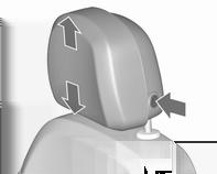 Podešavanje Nasloni za glavu na prednjim sjedalima Vodoravno podešavanje Sjedala, sustavi zaštite 39 Nasloni za glavu na