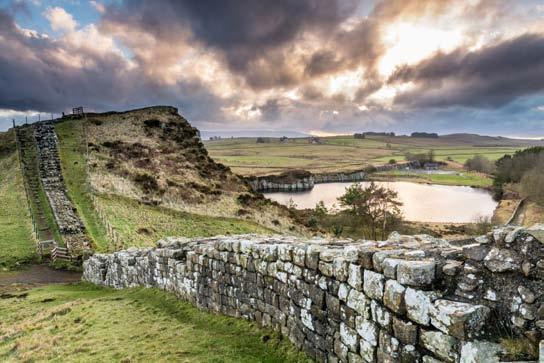 Hadrian's Wall This wall originally ran from the River Tyne near