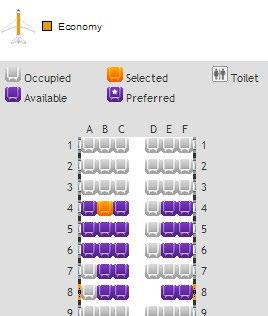 Please click the Seat(s) button, this will take you to a seat map for the aircraft you are