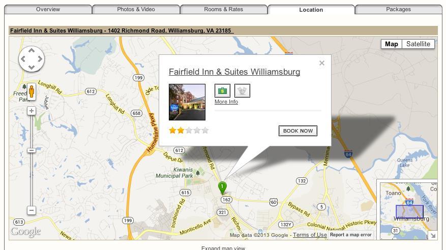 Location Tab Interactive map to allow customers