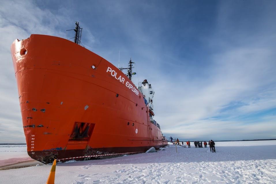 POLAR EXPLORER ICEBREAKER JOIN US FOR A ONCE IN A LIFE TIME EXPERIENCE Imagine a white frozen sea that never storms. Sea water covered in solid ice, endless, dramatic white, as far as the eye can see.