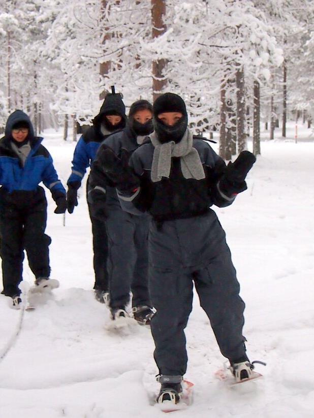 SNOWSHOEING SAFARI Snowshoeing is a great way to experience Lapland wintry wildernesses, enjoy the fresh and clean air and get some exercise.