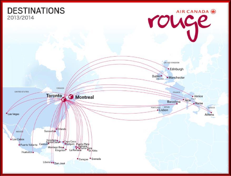 AIR CANADA ROUGE DESIGNED TO POSITION AIR CANADA PROFITABLY IN THE LEISURE MARKET Lower cost structure allows Air Canada rouge to enhance margins in