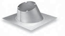 Flashings Ref. FR A 7-1/2 7-1/2 7-1/2 7-1/2 7-1/2 B 20 24 24 24 24 Flat Roof Flashing* This component seals a chimney length when passing through a flat roof and comes complete with a storm collar.