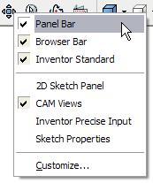 Pre početka rada treba postaviti sledeće palete na radnoj površini programa ako već nisu po podrazumevanim podešavanjima postavljene. Te palete su: 1. Panel Bar 2. Browser Bar 3. Precise Input i 4.