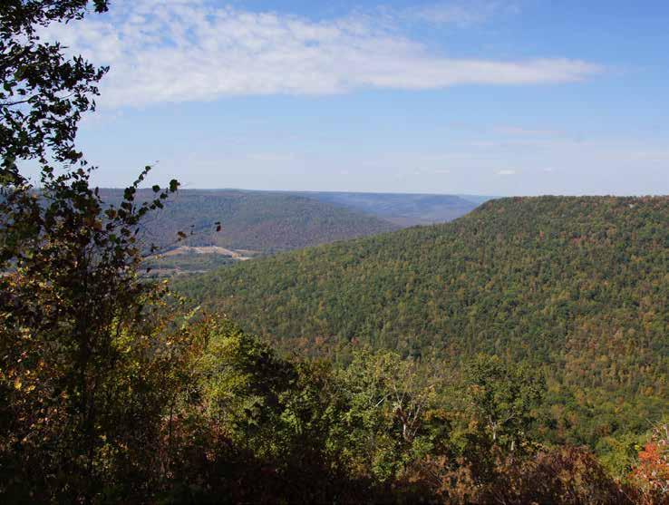 western escarpment of the mountain features incredible long range views overlooking the valley below.