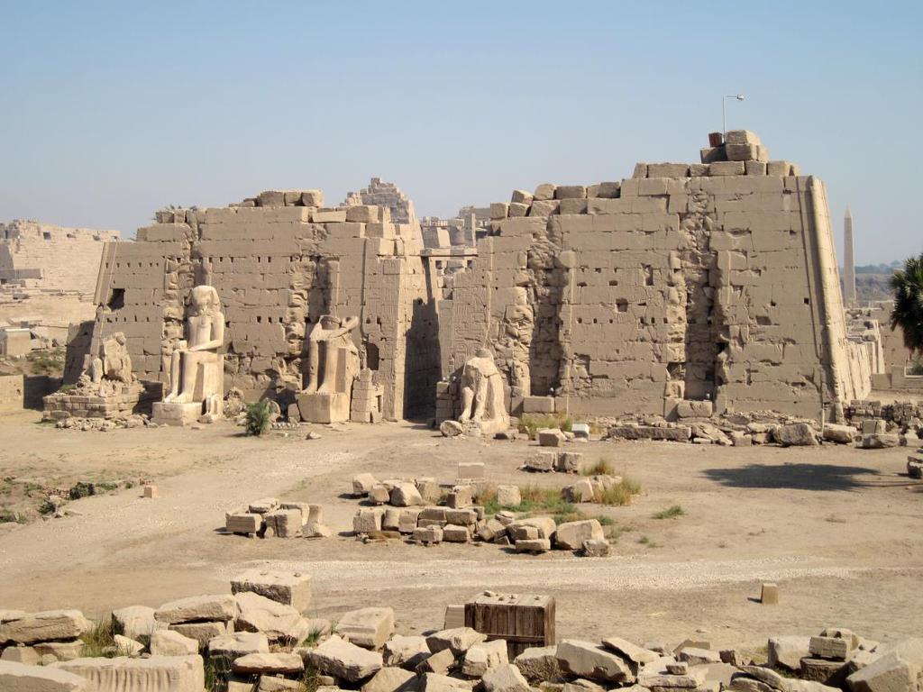 Left: Pylon VIII of the Temple at Karnak To the south,