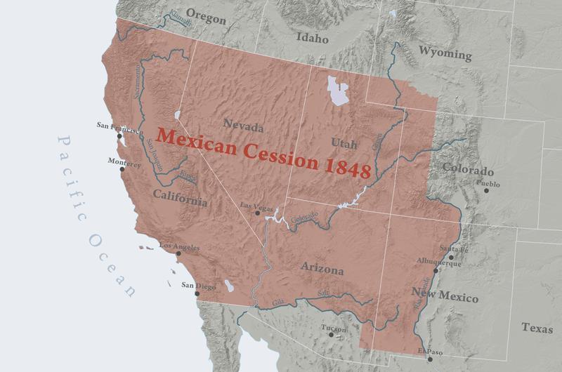 border In what was called the Mexican Cession, Mexico ceded California