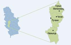 ОСНОВНИ ПОДАЦИ О ОПШТИНИ ГОРЊИ МИЛАНОВАЦ Општина Горњи Милановац налази се на додиру западне Србије, Груже и Поморавља у југозападном делу Шумадије.