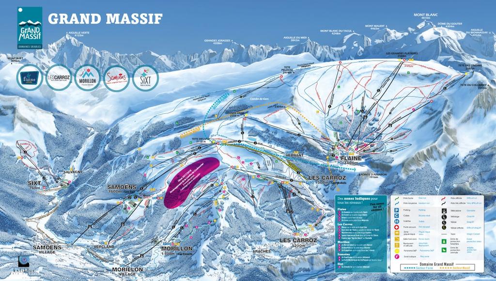 Ski area: SKI AREA: GRAND MASSIF AREA From 700m to 2500m 256km of slopes 14