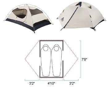 Tents- Weight Against Body 2-man 2-vestibule