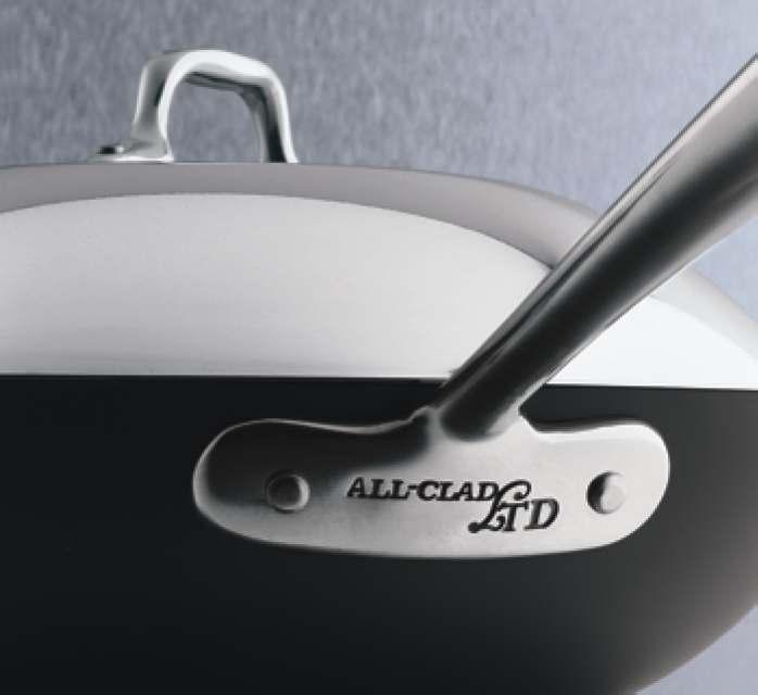 LTD All-Clad LTD cookware is constructed with a black hardcoat, anodized exterior that will not scratch, chip, or peel.
