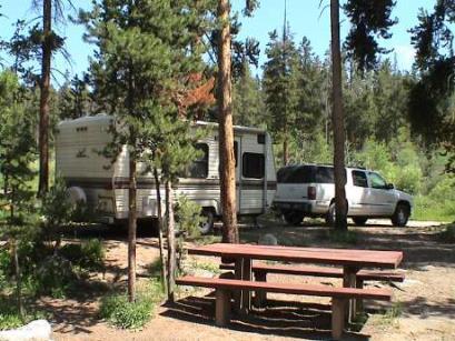 Camping facilities Camping unit outdoor space in a camping facility that contains outdoor constructed