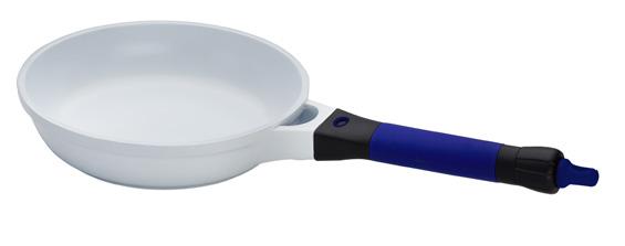 withdrawable silicone handle (induction bottom, cast aluminium, non-stick ceramic coating) SMARТ Pan 28х9,0 cm lid of heat-resistant glass with a silicone rim and withdrawable silicone handle