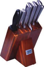Knife set 6 pcs in a red wooden  steel,