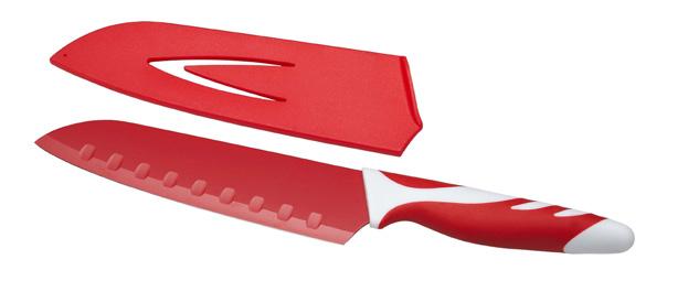 covering,  RAINBOW vegetable knife 13 сm, in a plastic sheath, with a protective covering, red  RAINBOW vegetable knife 13