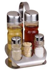 with stainless steel covers and a steel stand Set for seasonings 3 psc 8,6х6х11,6 сmglass