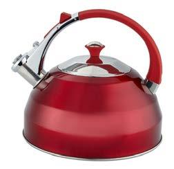 red (stainless steel, induction bottom) VANS Tea kettle 3,4 l.