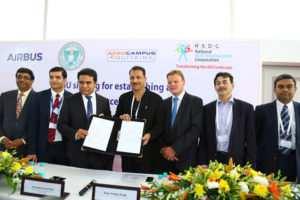 Airbus, NSDC sign MoU for setting up a Centre of Excellence for aerospace skill development The initiative is supported by the Government of Telangana, National Skill Development Corporation, India &