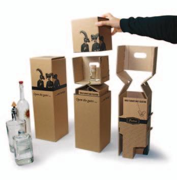 Za samo pakiranje ni potrebno dodatno polnilo, saj notranji vložek v embalaži steklenico primerno fiksira in ji omogoči varen transport.