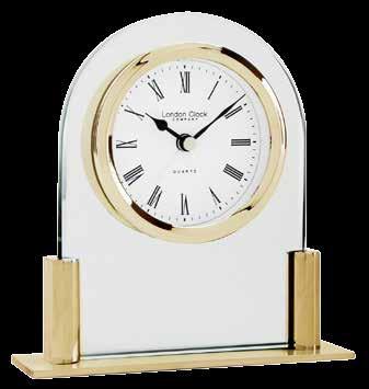 MANTEL CLOCKS 17124 Glass Arch Top Mantel Clock - alarm