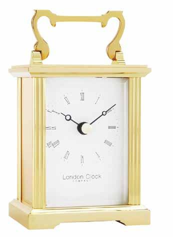 5 (with handle) / w.7.5 / d.5.5 (cm) 02053 Solid Brass Carriage Clock - h.