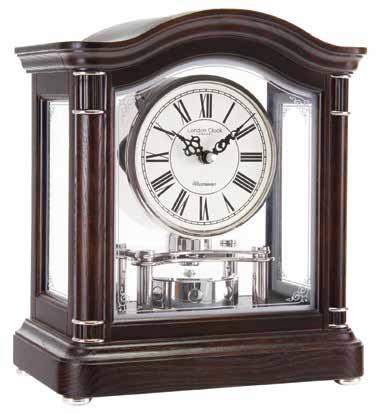 MANTEL CLOCKS 12036 Break Arch Mantel Clock - solid wood - rotating