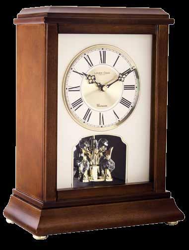 24 / d.24.5 (cm) 06415 Flat Top Mantel Clock - solid wood - walnut