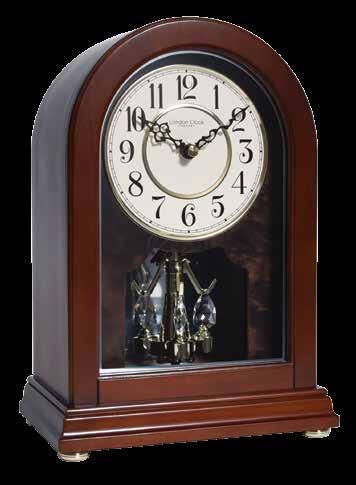 5 (cm) 07029 Break Arch Mantel Clock - mahogany finish - westminster hourly chime - strike - volume control -
