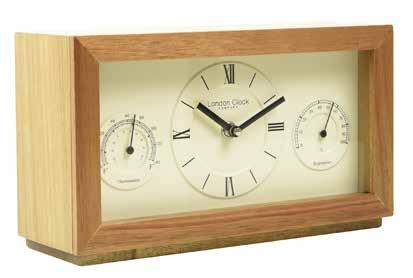 MANTEL CLOCKS 03157 Thermometer/Hygrometer Mantel Clock - solid light