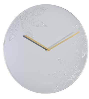 WALL CLOCKS 01220 Glitter Chevron Wall Clock - mirrored finish - glitter