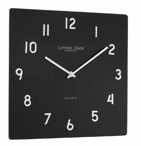 WALL CLOCKS 20994 Square Glass Wall Clock -