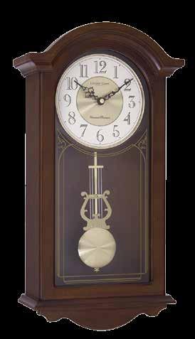 WALL CLOCKS 24378 Traditional Pendulum Wall Clock - solid wood - walnut wood finish - 4x4 westminster & whittington chime - strike - auto night