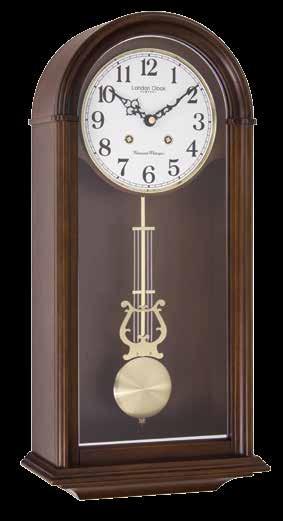 5 (cm) 24377 Traditional Pendulum Wall Clock - solid wood - walnut wood finish - 4x4 westminster & whittington chime - strike - auto night shut