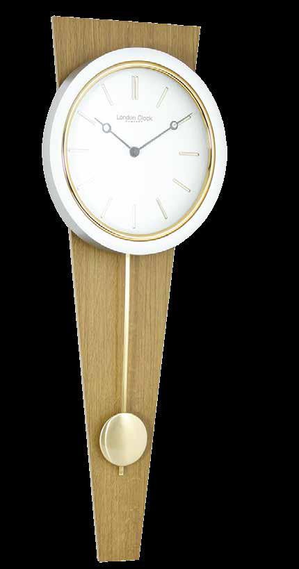 WALL CLOCKS 24359 Gold/Oak Wood Pendulum