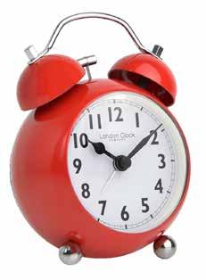 ALARM CLOCKS 04172 Red Bubble Twinbell - red gloss plastic case -