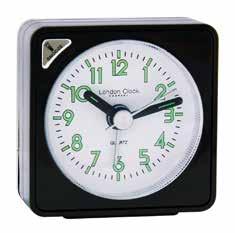 3 (cm) 04159 White Mini Travel Alarm Clock - luminous hands & dial