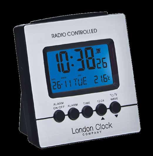ALARM CLOCKS 34381 Silver & Black Digital Alarm Clock - plastic case -