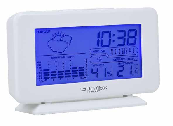 ALARM CLOCKS 05199 White Weather Forecaster - white plastic case - provides approximate