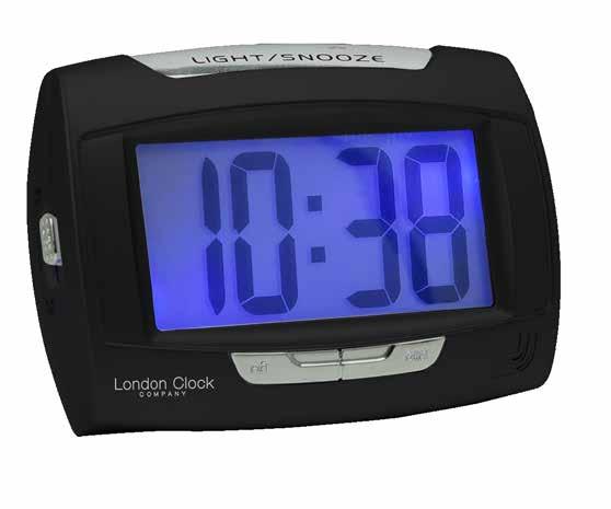 ALARM CLOCKS 05197 Silver Rectangle Digital Alarm Clock - silver plastic case - light - snooze - light sensor - 12/24 hour time display - h.7.5 / w.10.5 / d.3.