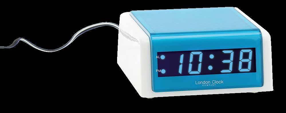 White Case Red Display LED Alarm Clock - plastic case -