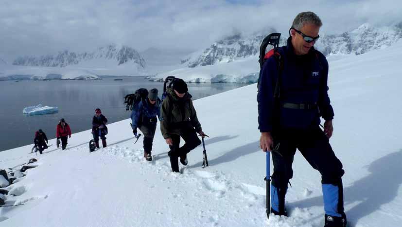 Mountaineering General information for passengers Mountaineering is a special activity option on selected voyages in Antarctica on board m/v Plancius and m/v Ortelius ( Basecamp ) marked M on the