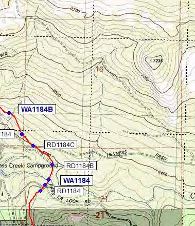 6-6172 ft RD1184B - PCT departs paved Pass Creek