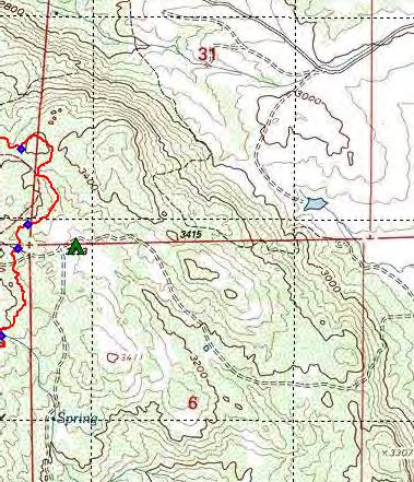 4-2294 ft WA16b - Cottonwood Creek below Lake Morena, follow dirt road 1.6 miles W of PCT - mi 15.