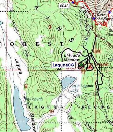 5-5742 ft LagunaCG - Mount Laguna Campground, 7/10 mile SW of PCT, fee, coin-operated showers, water, open year round -