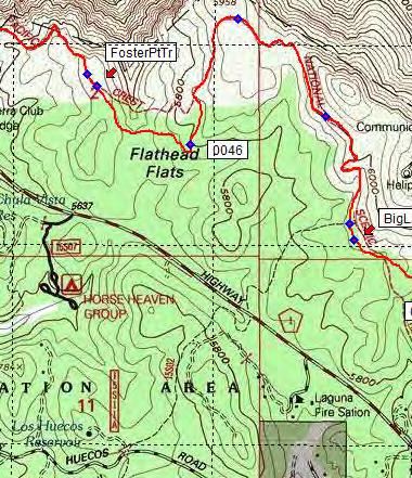 7-5460 ft 049 - GART faucet, 1/10 mile W of PCT - mi 48.7-5444 ft GarnetPkTr - Garnet Peak trail junction - mile 50.