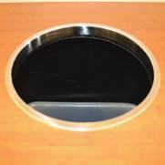 Additional drop hole sizes available: 6", 10", and 12" Wire pull handle Bottom